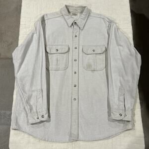 Vintage Five Brothers Flannel Shirt Off White Ecru Size 2XLT Tall Heavy Spots